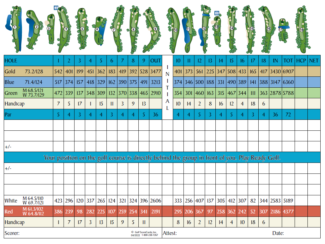 Scorecard - Delray Beach Golf Club